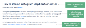 Example of a title and intro in a blog article