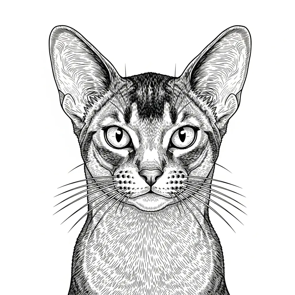 coloriage chat adulte abyssin